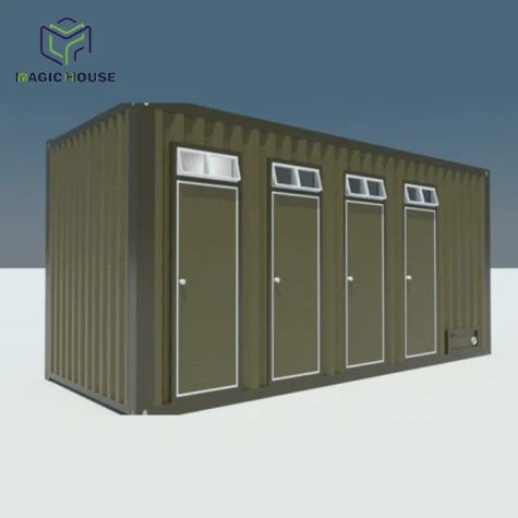 Omgebouwde draagbare toilet- en douchecontainer