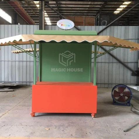 Kleurrijke winkelen mobiele kiosk